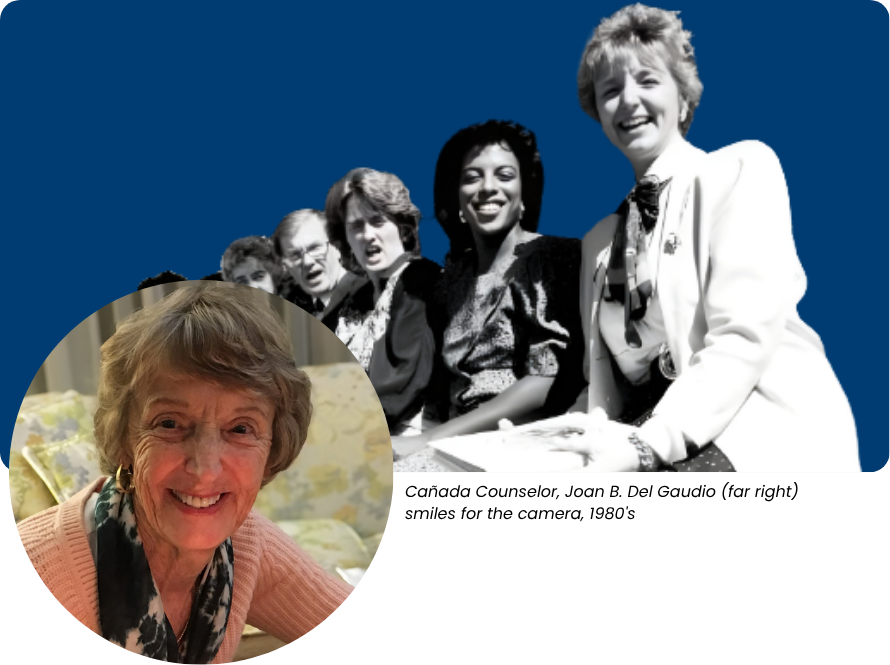 Joan B Del Gaudio in 1980 and in 2024